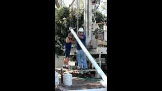 Installing 4quot well casing for an artesian well [upl. by Pergrim]