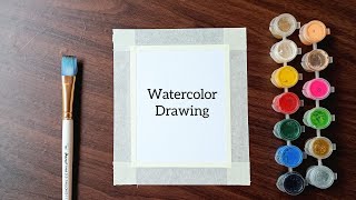 Easy watercolor drawing watercolor scenery drawing 20₹ watercolor drawing poster colour painting [upl. by Sabella]