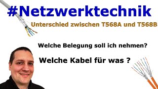 Unterschied T568A und B und welche Kabeltypen  Netzwerkkabel  Patchkabel  Crimpen und verlegen [upl. by Neenwahs560]