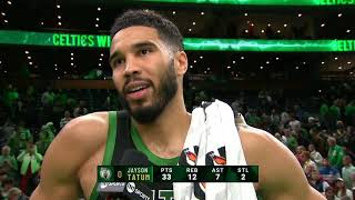 We were EXCITED for today  Jayson Tatum on ending the Cavs 15game win streak  NBA on ESPN [upl. by Gerrit260]