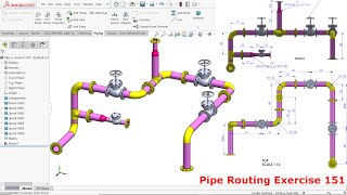 Solidworks Pipe Routing Exercise 151 [upl. by Daisey]