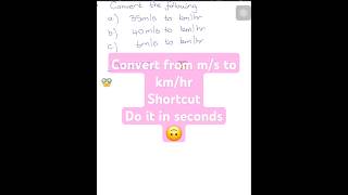 Math conversionsmathstricksmathisfunspeedtimebyo [upl. by Krys]