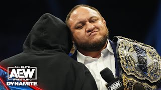 AEW World Champ Samoa Joe amp Hook come face to face after last weeks battle  12424 AEW Dynamite [upl. by Wehner]