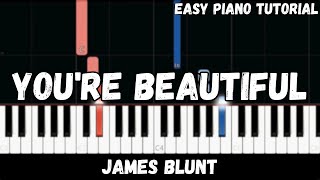 James Blunt  Youre Beautiful Easy Piano Tutorial [upl. by Maer]