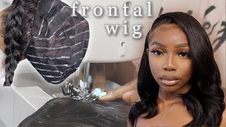 Detailed FLAT Frontal Wig On A Sewing Machine Like A PRO  Easy Wig Making Tutorial [upl. by Aleakam]