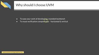 Course  UVM in Systemverilog 1 L21  Introduction to UVM [upl. by Adias142]