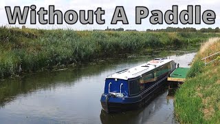 277 Narrowboat cruising up a creek in Cambridgeshire [upl. by Kussell]