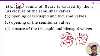 ‘Lub’ sound of Heart is caused by the  1 closure of the semilunar valves 2 opening of [upl. by Mila892]