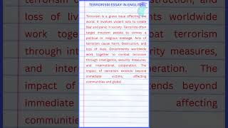 Terrorism Essay in English [upl. by Lesak89]