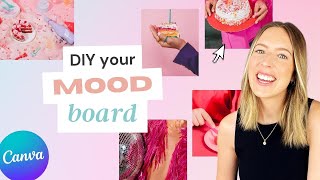 How to create a MOOD BOARD in Canva easy branding DIY [upl. by Gehlbach]