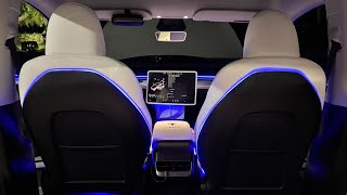 Transforming my Tesla Model Y Interior with Deluxe Ambient Lighting from ​ lightingbug2023 [upl. by Patricia236]