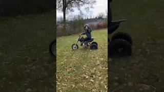 3 wheelin amp pit bikin trike pitbikelife pitbike dirtbike 110cc 3wheeler bikelife fatherson [upl. by Ecnedac742]