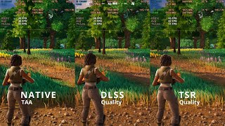 Fortnite  Native vs DLSS vs TSR  1080P [upl. by Netsreik]