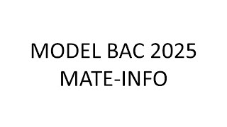 Model bac matematica 2025 mateinfo [upl. by Iasi]