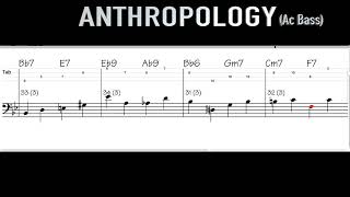 Anthropology Ac Bass  C Instruments Jazz Standards Backing track  180 bpm [upl. by Joacimah]