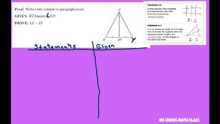 WZ bisects angle XZY Prove Lines Segments are congruent Theorem 67 [upl. by Barvick]