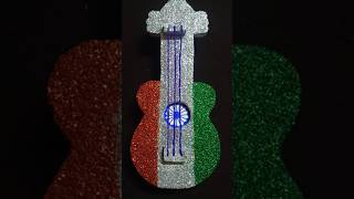 How to make Guitar 🎸 With Thermocol 🇮🇳 Tricolour painting India shorts trending viral [upl. by Haimaj]