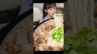 해장할 땐 순대국밥에 소면 왕창 넣고 먹어야되요 Korean food Sundaeguk noodles kimchi MUKBANG shorts [upl. by Marsden724]