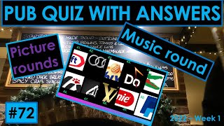 72 PUB QUIZ Music picture and connections rounds [upl. by Acnaib]