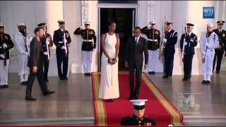 President Paul Kagame and His Daughter Ange Arrives at the White Hosue 8 5 2014 [upl. by Langdon694]