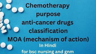 Chemotherapy purpose anti cancer drugs classification MOA [upl. by Irehj]