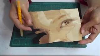 How to Marquetry a Portrait  Le Tableau Marqueterie  intarsio legno [upl. by Megdal]