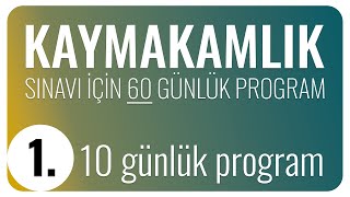 Kaymakamlık Sınavı için 60 Günlük Planlama  ilk 10 günlük Çalışma Programı [upl. by Trojan]