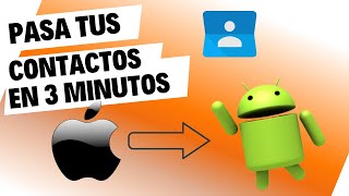 como pasar CONTACTOS de iPhone a Android en 3 minutos 😎 2024 [upl. by Eltsyrhc]