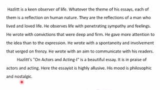 William Hazlitt as an EssayistRomanticism English Literature [upl. by Palocz]