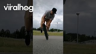 Pogo Handstand On Skateboard  ViralHog [upl. by Courtnay951]