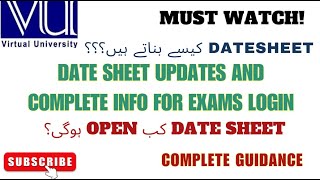 DATE SHEET UPDATES AND COMPLETE INFO FOR EXAMS LOGIN COMPLETE GUIDANCE ON HOW TO MAKE DATESHEET [upl. by Ardaed]