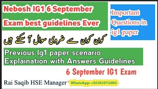 Nebosh IG1 06 September Exam Important Question amp Answers  Scenario Explanation and Answers [upl. by Ahsuas814]