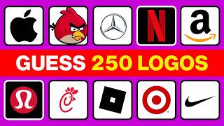 3 Seconds to Guess 250 of the MOST POPULAR Brand Logos [upl. by Yule]