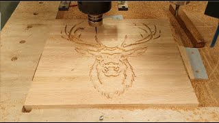 Stag Head  CNC Timelapse [upl. by Noyad]