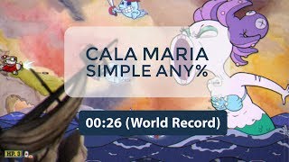 Cuphead  Cala Maria Simple Any  World Record Speedrun 0026 [upl. by Ayala]