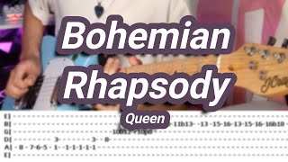 Bohemian Rhapsody ©Queen 【Guitar Solo Cover】with TABS [upl. by Johan924]