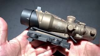 กล้องเล็งกำลังขยายคงที่ Trijicon ACOG TA31 RSRR RCO2 4x32 Brown Red Horse Shoes Dot Reticle [upl. by Loats]