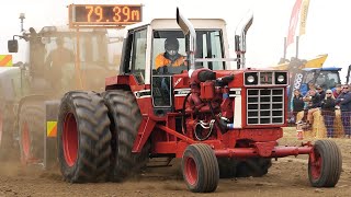 Tractor Pulling  International 1086 with an 800hp V16 Detroit Scraper Motor doing a Full Pull [upl. by Haisoj706]