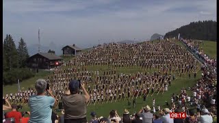 Swiss set world record for largest alphorn ensemble Switzerland 1Sep2024 [upl. by Alurta]