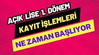 1 Dönem Kayıtları Ne Zaman Başlıyor Yeni Kayıt Kayıt Yenileme ders Seçimi Liseler Arası Geçiş [upl. by Naeroled]