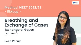 Breathing and Exchange of Gases  Exchange of Gases  L3  NEET 202223  Seep Pahuja [upl. by Lessig249]