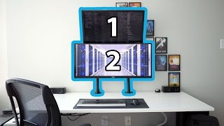 Stacked Dual Monitors using VIVO Arm Mounts [upl. by Schriever]