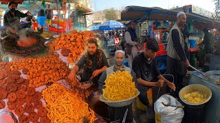 Breakfast and Traditional Street food in Kabul Afghanistan  Liver fry  Bolani  Subha ka nashta [upl. by Cleodal]