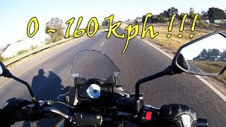 Kawasaki Versys 650 Acceleration 0160 kph [upl. by Aiuoqes694]