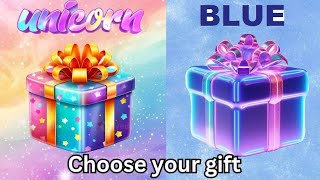 Choose your gift 🦄 🦄 💙 💙 🎁🎉 2 gift box challenge  1 good and 1 bad  unicorn 🦄 and blue💙 [upl. by Asiar281]