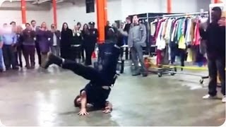 NYPD Cop Tears it Up  Street Performer Break Dance BATTLE [upl. by Yziar]