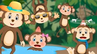 Five Little Monkeys  Five Little Monkeys Jumping On The Bed Song  Nursery Rhyme With Lyrics [upl. by Britney]