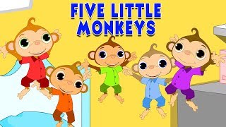 cinque piccole scimmie  rima in italiano  filastrocca  Five Little Monkeys [upl. by Natsirc786]