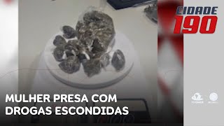 Mulher é presa ao tentar entrar em presídio com droga escondida nas partes íntimas  Cidade 190 [upl. by Krystle670]