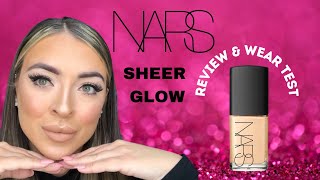 NARS sheer glow foundation review and wear test in shade STROMBOLI [upl. by Harrow]